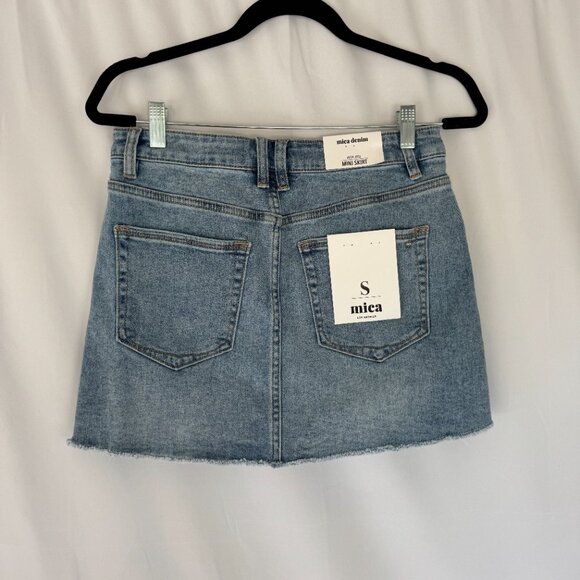 Mica Denim High Rise Mini Skirt Light Wash Small New with Tags - 0419 - Picture 2 of 7
